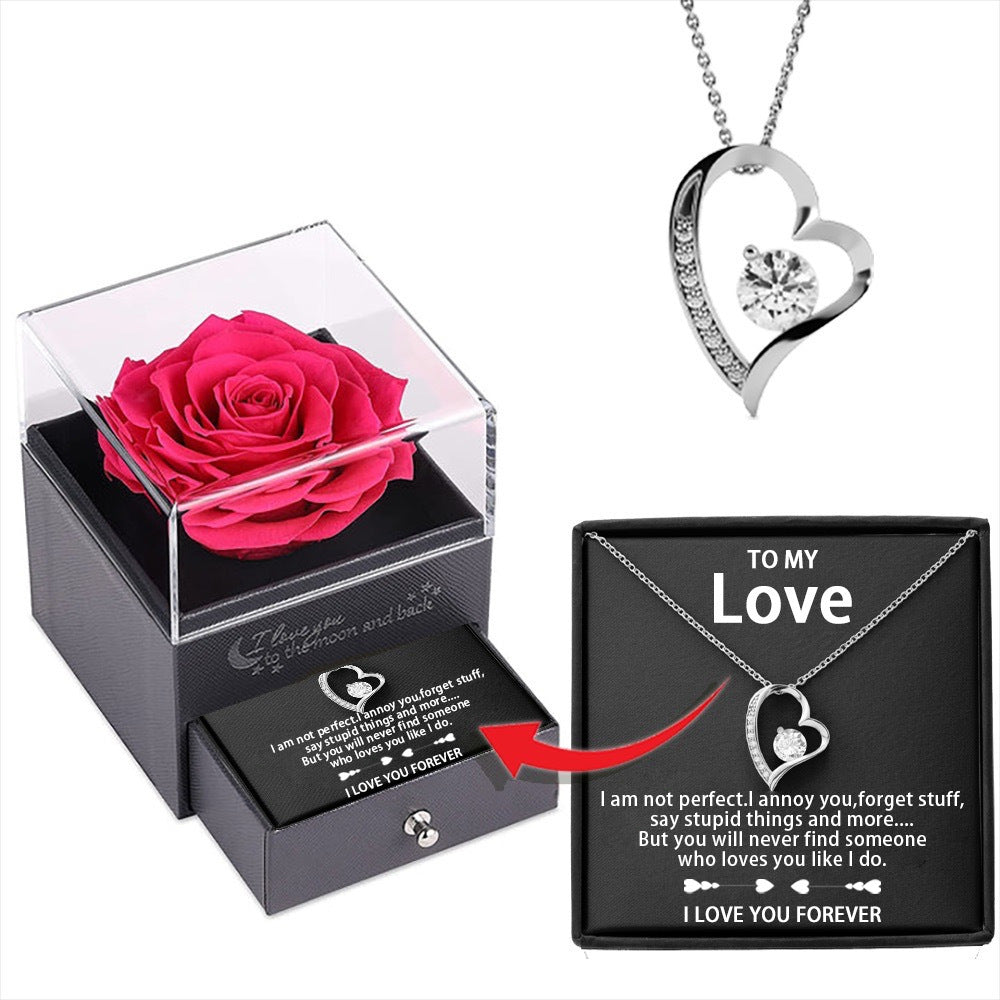 Zircon Love Necklace Ornament Women's Valentine's Day