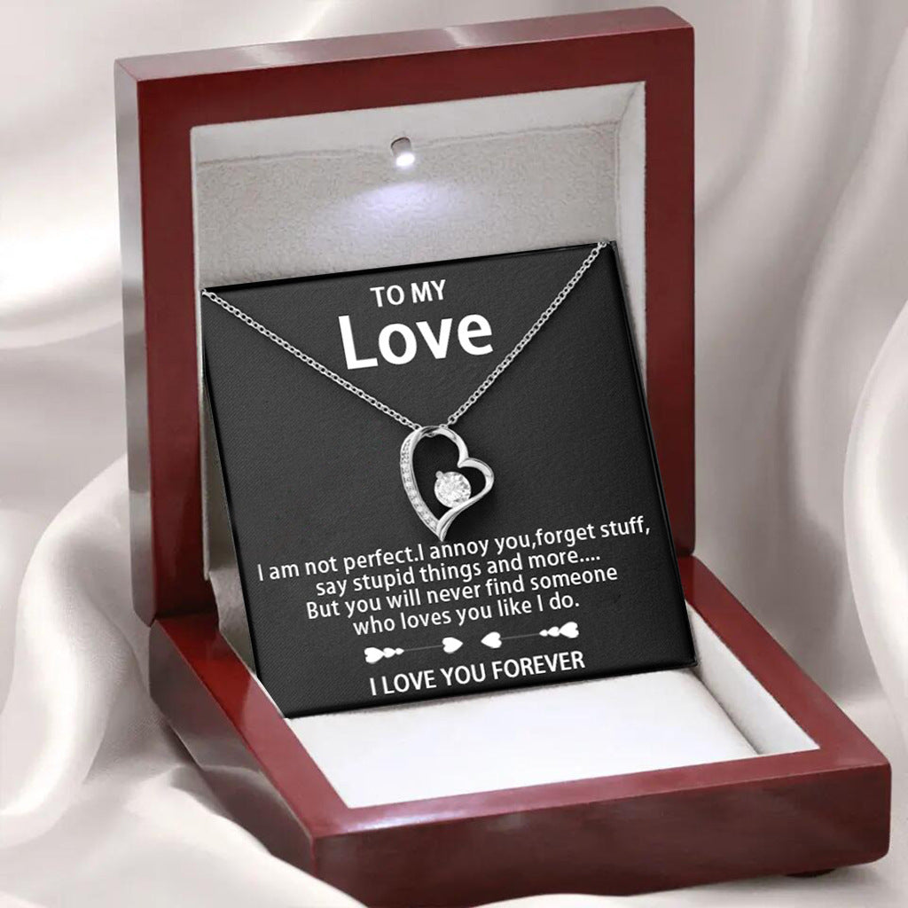 Zircon Love Necklace Ornament Women's Valentine's Day