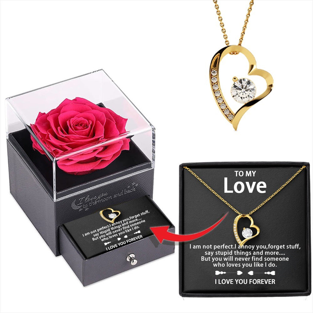 Zircon Love Necklace Ornament Women's Valentine's Day